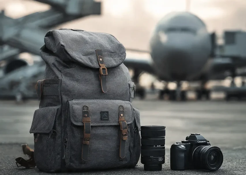 Proteção de câmeras em viagens de avião